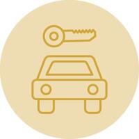 Car Rental Line Yellow Circle Icon vector
