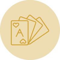 Card Deck Line Yellow Circle Icon vector