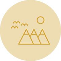 Mountain Line Yellow Circle Icon vector