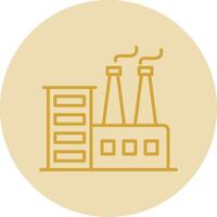 Power Plant Line Yellow Circle Icon vector