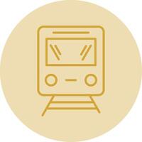 Train Line Yellow Circle Icon vector