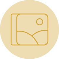 Photos Line Yellow Circle Icon vector