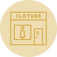 Fashion store Line Yellow Circle Icon vector