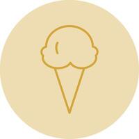 Ice Cream Line Yellow Circle Icon vector