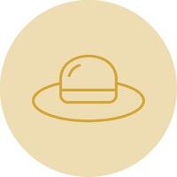 Hat Line Yellow Circle Icon vector