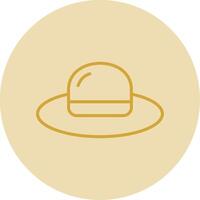 sombrero línea amarillo circulo icono vector