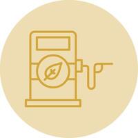 Biofuel Line Yellow Circle Icon vector