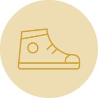 apoyo Zapatos línea amarillo circulo icono vector