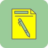 Pen And Paper Filled Yellow Icon vector