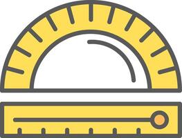 Protractor Line Filled Light Icon vector