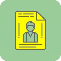 Personal File Filled Yellow Icon vector