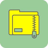 Zip Folder Filled Yellow Icon vector