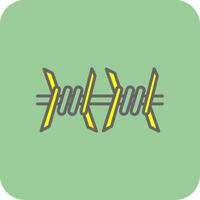 Barbed Wire Filled Yellow Icon vector