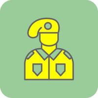 Soldier Filled Yellow Icon vector