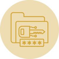 Encryption Line Yellow Circle Icon vector