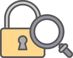 Padlock Line Filled Light Icon vector