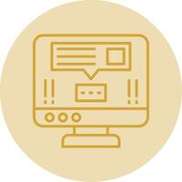Pop Up Line Yellow Circle Icon vector