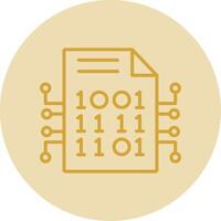 Encryption Data Line Yellow Circle Icon vector