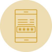 Password Line Yellow Circle Icon vector