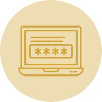 Laptop Line Yellow Circle Icon vector