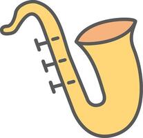 Sax Line Filled Light Icon vector