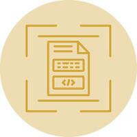 Document Scan Line Yellow Circle Icon vector