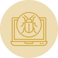 Bug Line Yellow Circle Icon vector