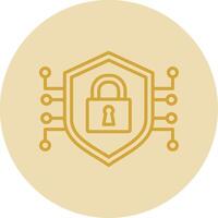 Encrypted Line Yellow Circle Icon vector