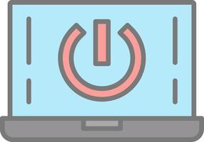 Start Button Line Filled Light Icon vector