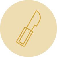 Surgery Knife Line Yellow Circle Icon vector
