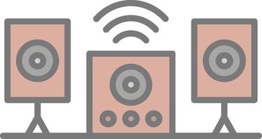 Audio System Line Filled Light Icon vector