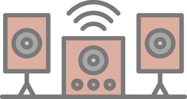 Audio System Line Filled Light Icon vector