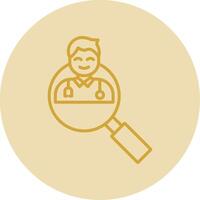 Doctor Serach Line Yellow Circle Icon vector