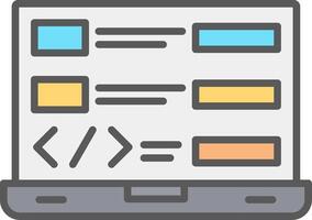 Coding Line Filled Light Icon vector