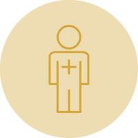 Male Patient Line Yellow Circle Icon vector