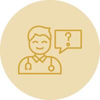 Health Question Line Yellow Circle Icon vector