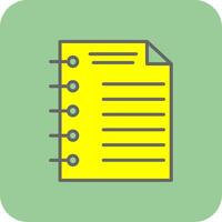 Note Page Filled Yellow Icon vector