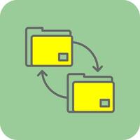 Folder Management Filled Yellow Icon vector