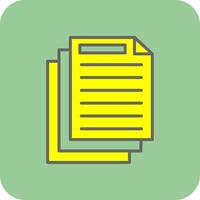 Document Filled Yellow Icon vector