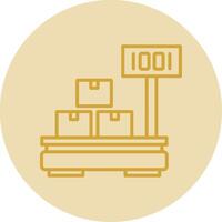 Storage Scales Line Yellow Circle Icon vector