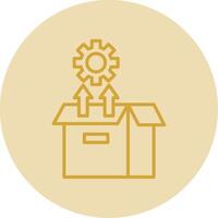 Unpacking Line Yellow Circle Icon vector