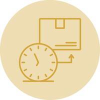 On Time Deliveries Line Yellow Circle Icon vector