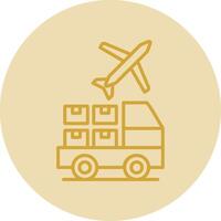 Logistic Service Provider Line Yellow Circle Icon vector