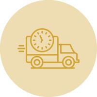 Delivery Time Line Yellow Circle Icon vector