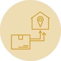 Direct Delivery Line Yellow Circle Icon vector