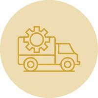 Transportation Management Line Yellow Circle Icon vector