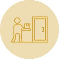 Door To Door Delivery Line Yellow Circle Icon vector