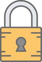 Lock Line Filled Light Icon vector