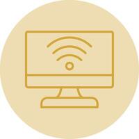 Internet Connection Line Yellow Circle Icon vector