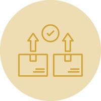 Parcel Line Yellow Circle Icon vector